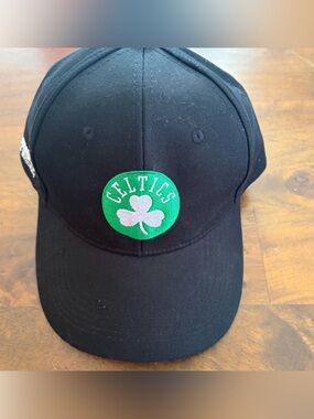 Celtics Black Kids Baseball Cap with Green Logo